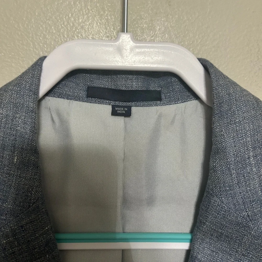 Jos. A. Bank Mens Blazer 44R Blue 100% Linen Tailored Fit Jacket Coastal Wedding